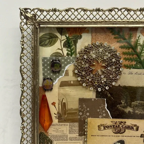 Vintage Maximalist MCM Decor Orange Floral - Picture 3 of 12